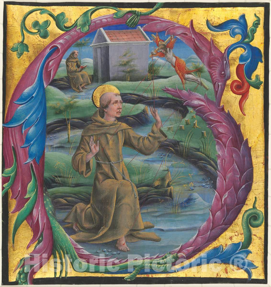Art Print : CosmÃ¨ Tura, Saint Francis Receiving The Stigmata, 1470s - Vintage Wall Art