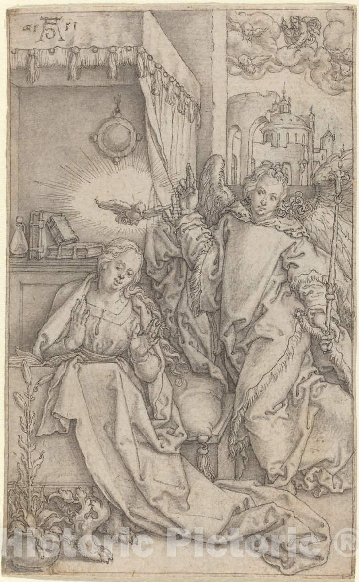 Art Print : Aldegrever, The Annunciation, 1552 - Vintage Wall Art