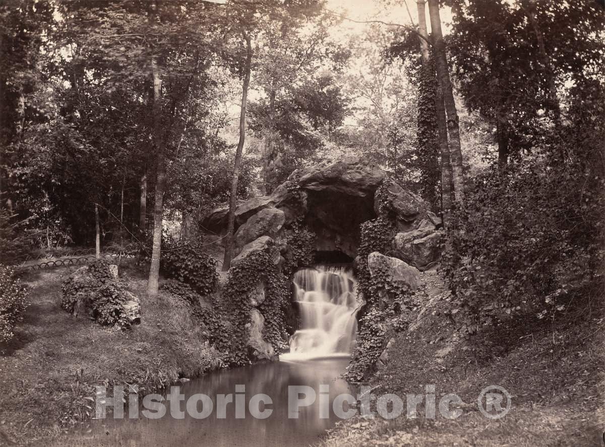 Art Print : Charles Marville, Grotto in The Bois de Boulogne, 1858-1860 - Vintage Wall Art