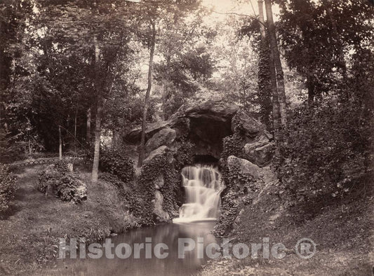 Art Print : Charles Marville, Grotto in The Bois de Boulogne, 1858-1860 - Vintage Wall Art