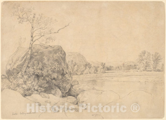 Art Print : Daniel Huntington, Saco, Looking Northwest, mid 1860s - Vintage Wall Art