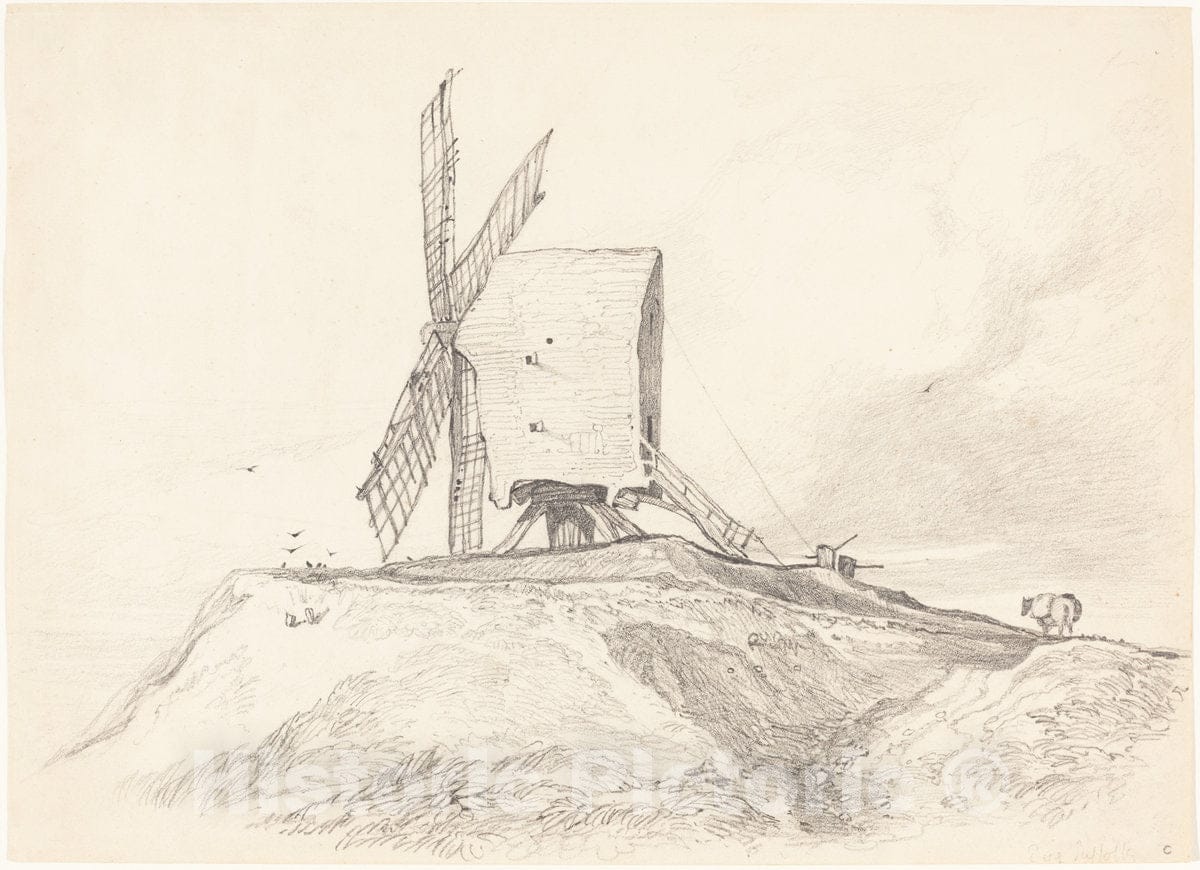 Art Print : John Sell Cotman, Eye Mill in Suffolk - Vintage Wall Art