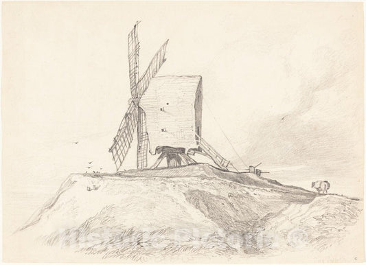 Art Print : John Sell Cotman, Eye Mill in Suffolk - Vintage Wall Art