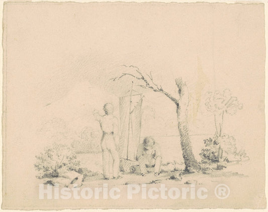 Art Print : Clonney, Boys with a Boat, c. 1830-1835 - Vintage Wall Art