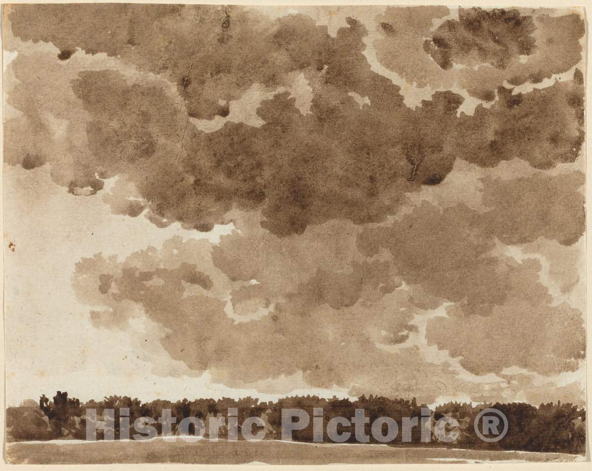 Art Print : Franz Innocenz Josef Kobell, Clouds Over a Forest - Vintage Wall Art