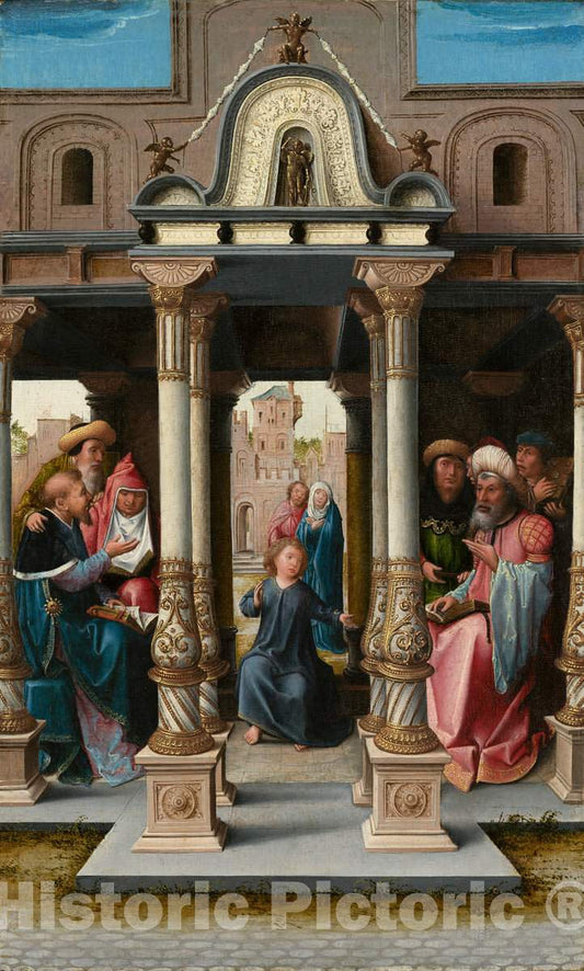 Art Print : Bernard Van Orley, Christ Among The Doctors [obverse], c. 1513 - Vintage Wall Art