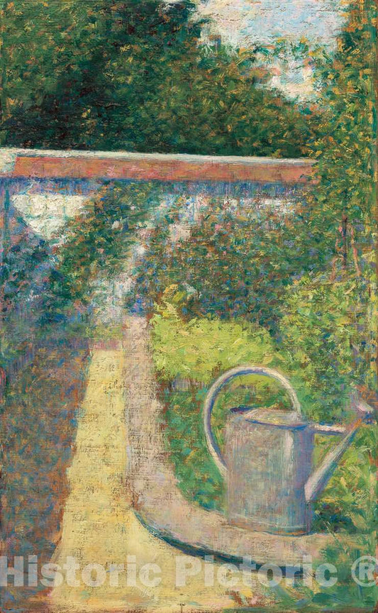 Art Print : Georges Seurat, The Watering Can - Garden at Le Raincy, c. 1883 - Vintage Wall Art