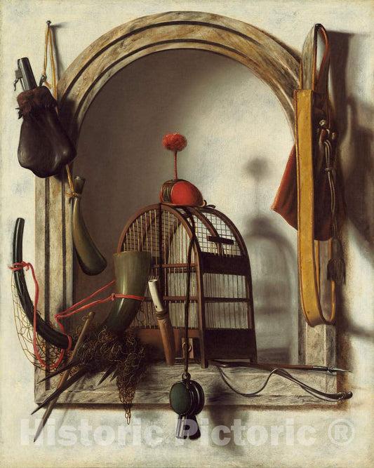 Art Print : Christoffel Pierson, Niche with Falconry Gear, 1660s - Vintage Wall Art