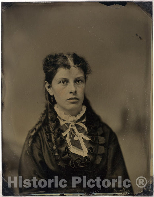 Art Print : John G. Ellinwood, Portrait of a Woman, c.1870 - Vintage Wall Art