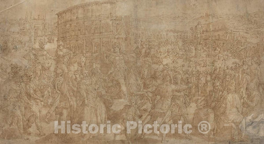 Art Print : Maarten de VOS, A Roman Triumph - Vintage Wall Art