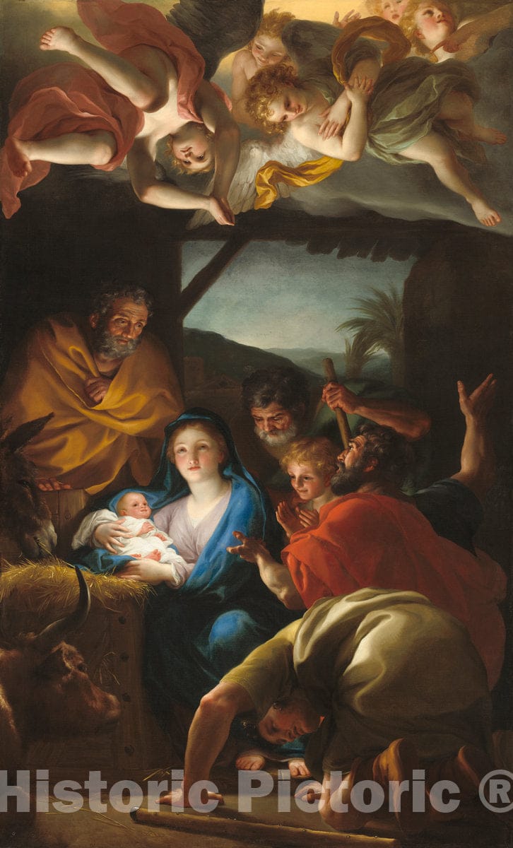 Art Print : Anton Raphael Mengs, Adoration of The Shepherds, c.1765 - Vintage Wall Art