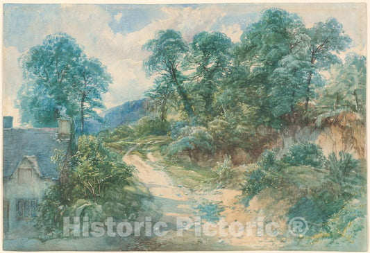 Art Print : John Middleton, A Country Lane, c. 1850 - Vintage Wall Art