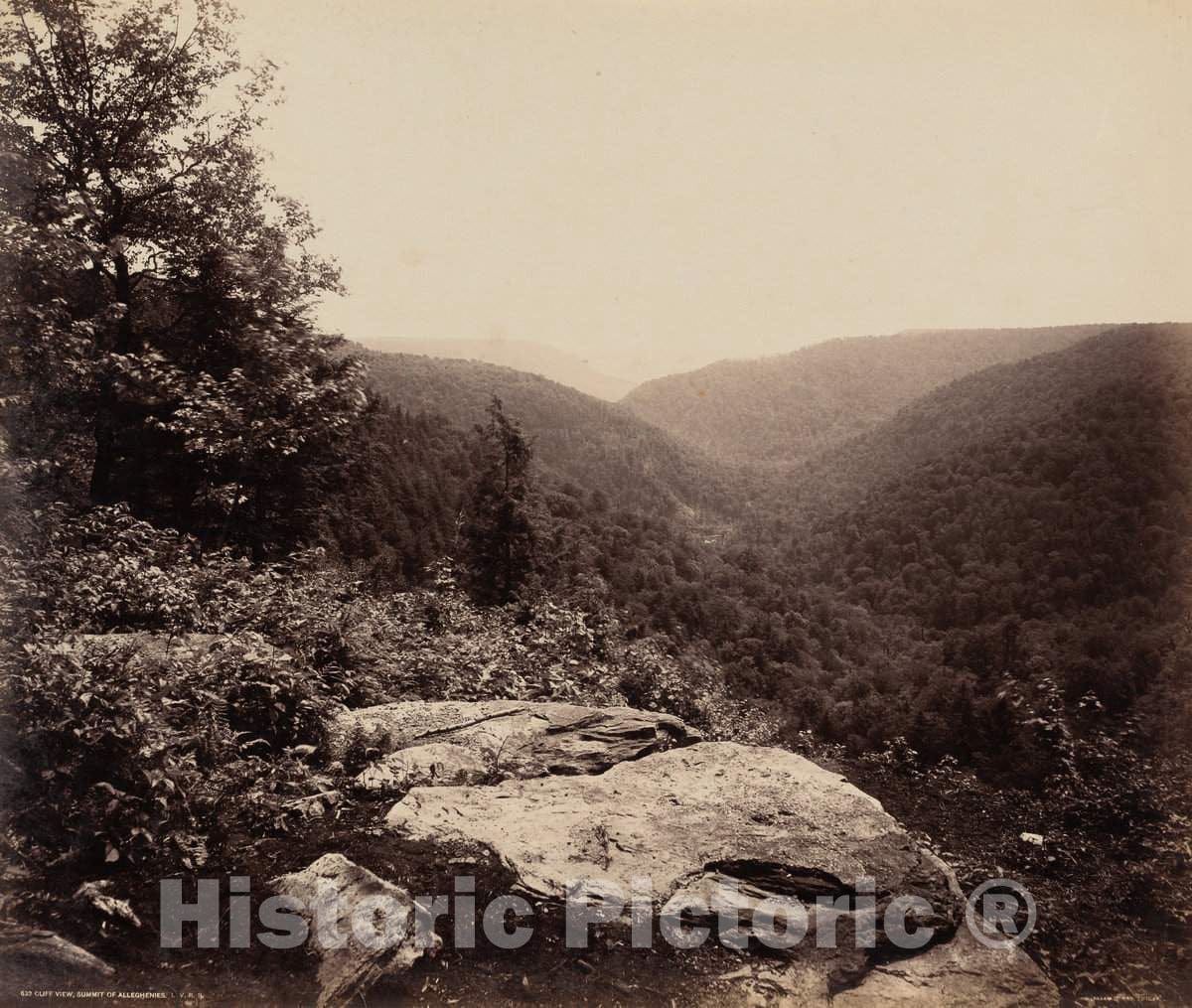 Art Print : William H. Rau, Cliff View, Summit of Alleghenies, c. 1895 - Vintage Wall Art