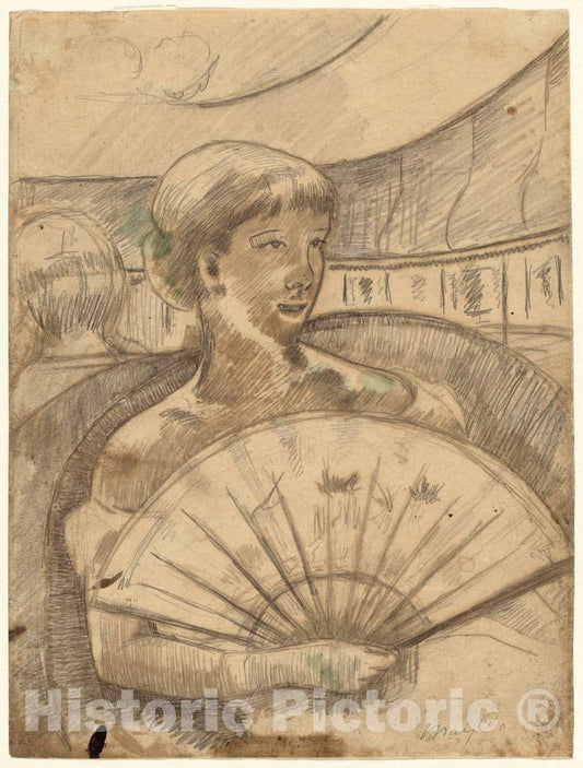 Art Print : Mary Cassatt, in The Opera Box (No. 3) [Recto], 1880 - Vintage Wall Art