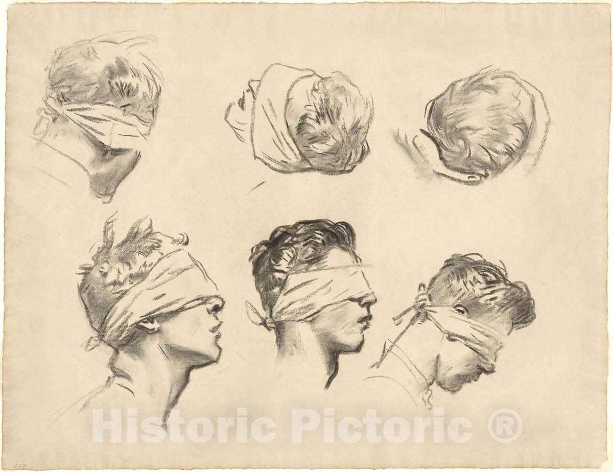 Art Print : John Singer Sargent, Studies for Gassed, 1918-1919 - Vintage Wall Art
