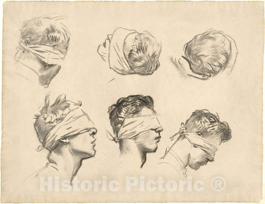 Art Print : John Singer Sargent, Studies for Gassed, 1918-1919 - Vintage Wall Art