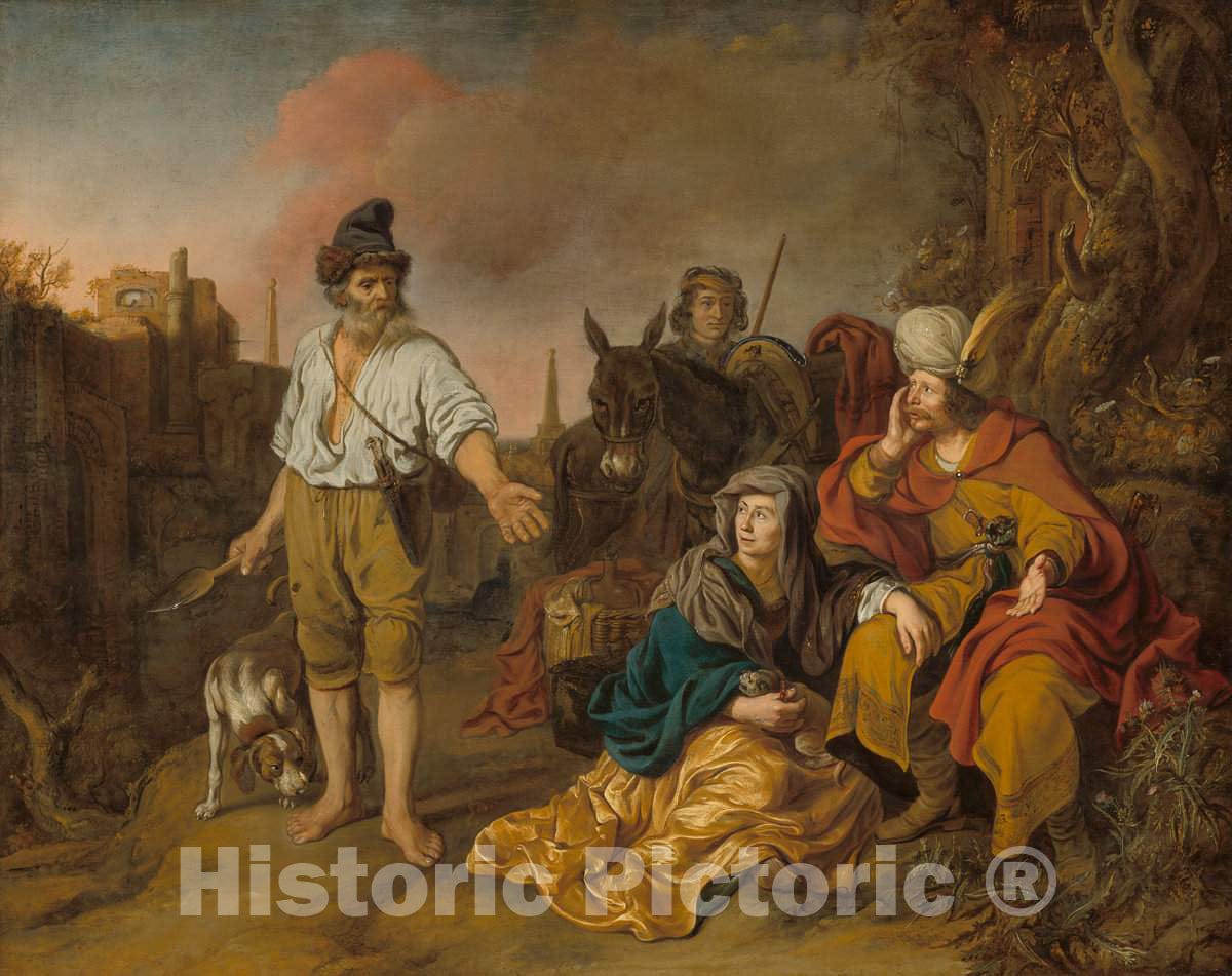 Art Print : Eeckhout, The Levite at Gibeah, 1640s - Vintage Wall Art