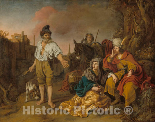 Art Print : Eeckhout, The Levite at Gibeah, 1640s - Vintage Wall Art