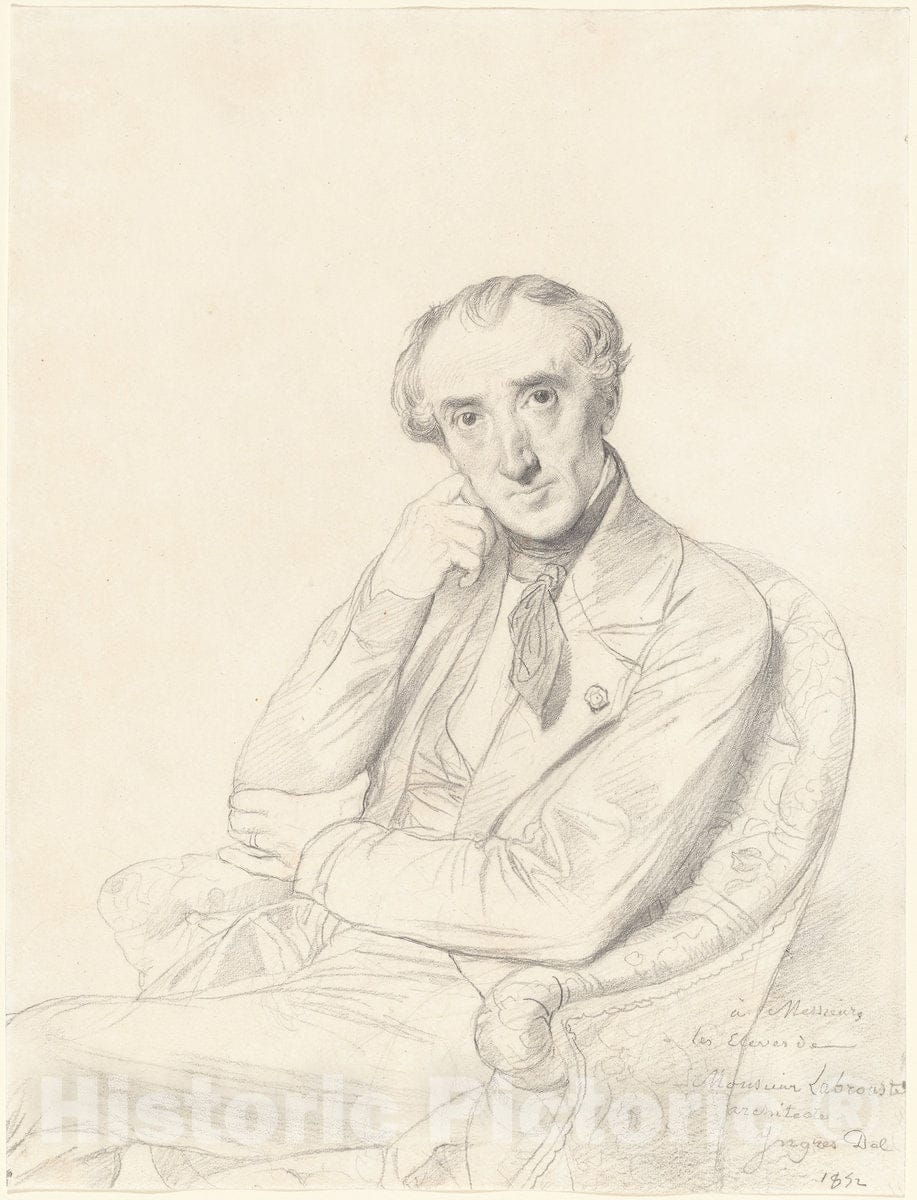 Art Print : Auguste-Dominique Ingres, Henri Labrouste, 1852 - Vintage Wall Art