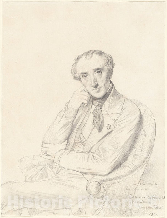 Art Print : Auguste-Dominique Ingres, Henri Labrouste, 1852 - Vintage Wall Art
