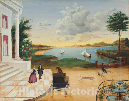 Art Print : Leaving The Manor House, c.1853 - Vintage Wall Art