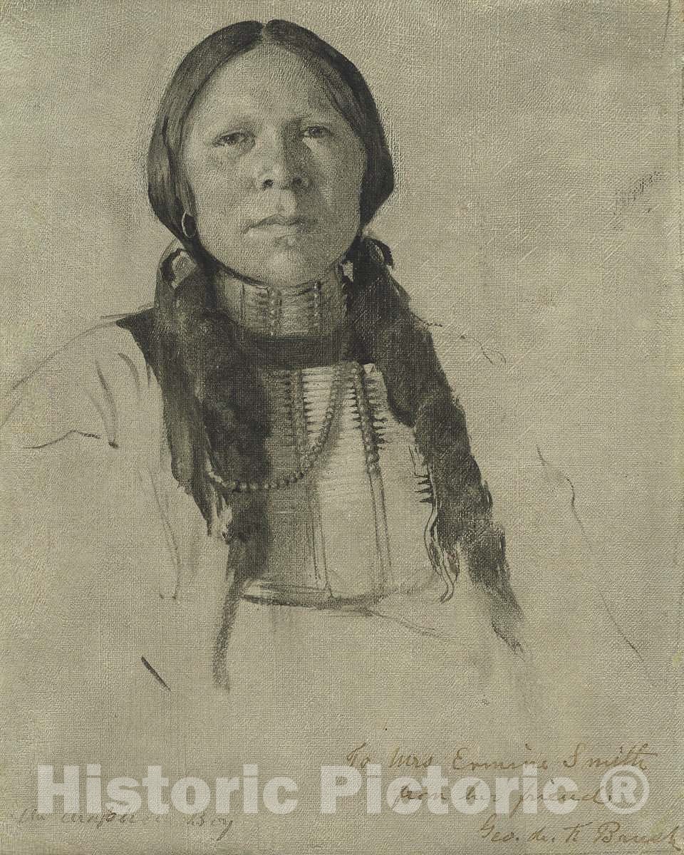 Art Print : George de Forest Brush, an Arapahoe Boy, c. 1882 - Vintage Wall Art