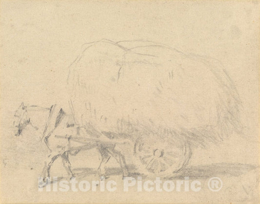 Art Print : J. Frederick Tayler, A Horse Pulling a Load of Hay - Vintage Wall Art