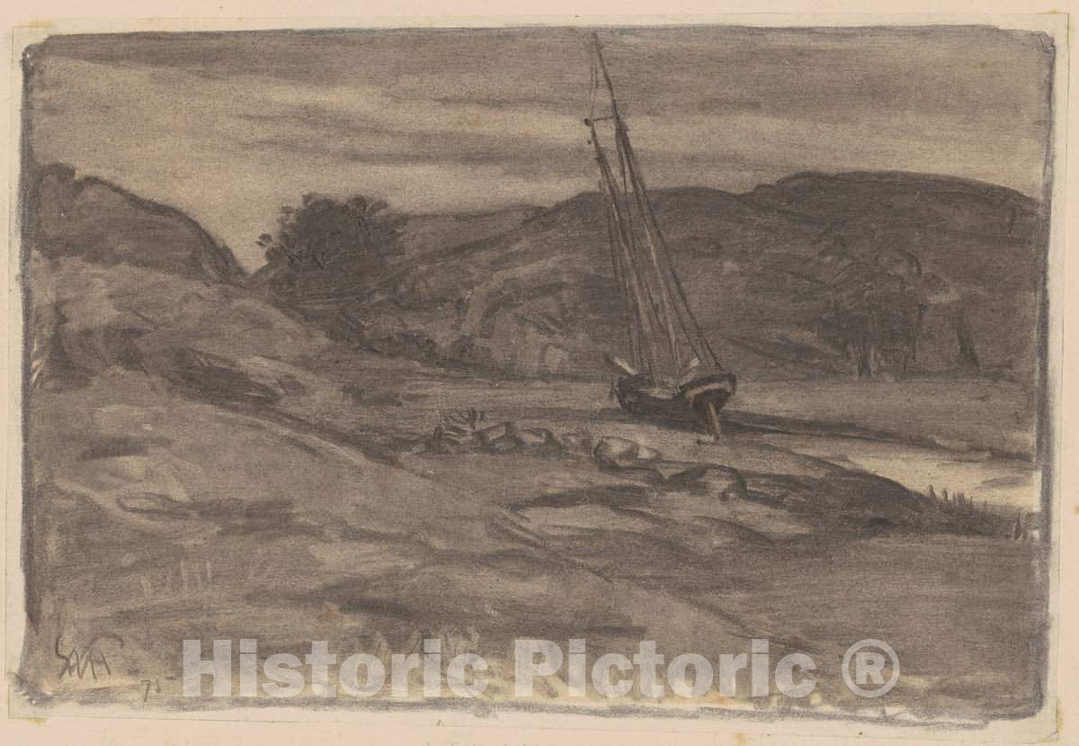 Art Print : William Morris Hunt, Stranded, 1875 - Vintage Wall Art