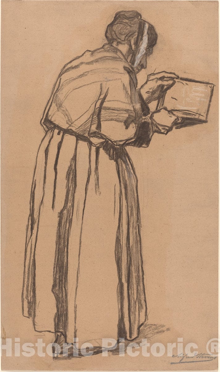 Art Print : Alfred Stevens, Woman Reading - Vintage Wall Art