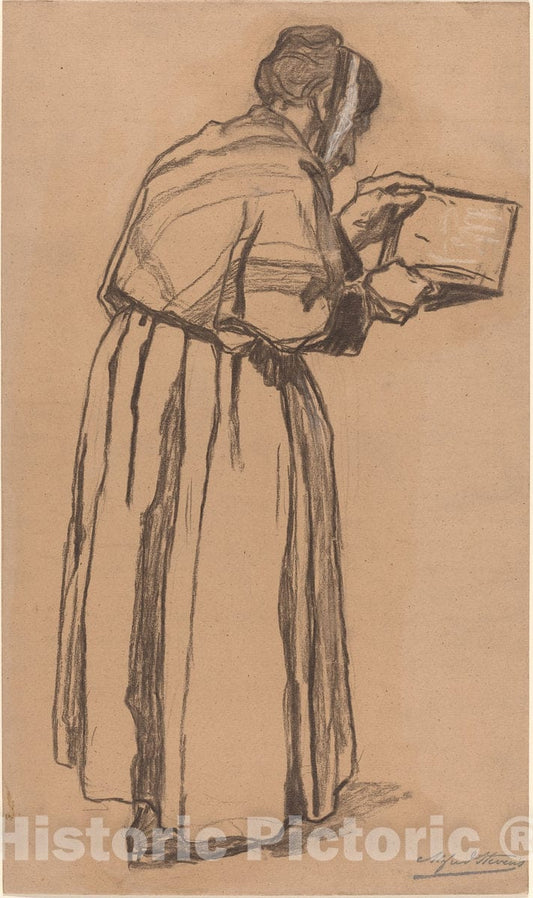 Art Print : Alfred Stevens, Woman Reading - Vintage Wall Art