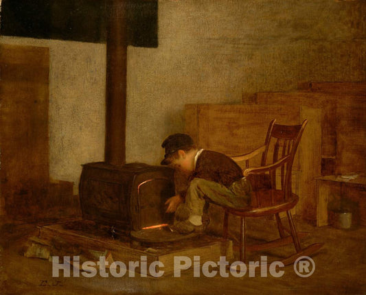 Art Print : Eastman Johnson, The Early Scholar, c. 1865 - Vintage Wall Art