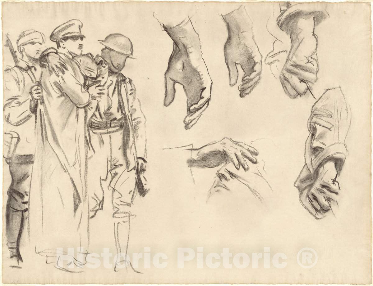 Art Print : John Singer Sargent, Studies for Gassed, 1918-1919 - Vintage Wall Art