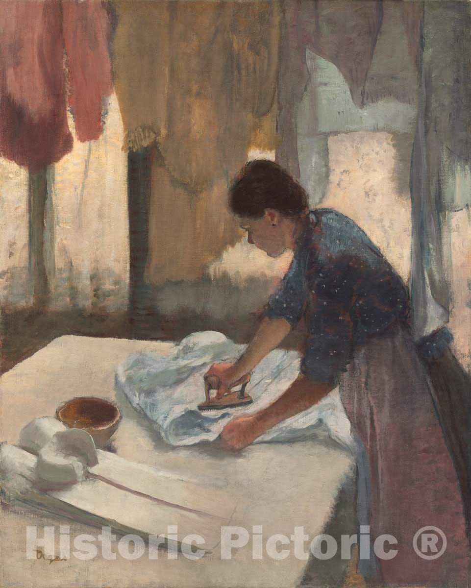 Art Print : Edgar Degas, Woman Ironing, Begun c. 1876, Completed c. 1887 - Vintage Wall Art