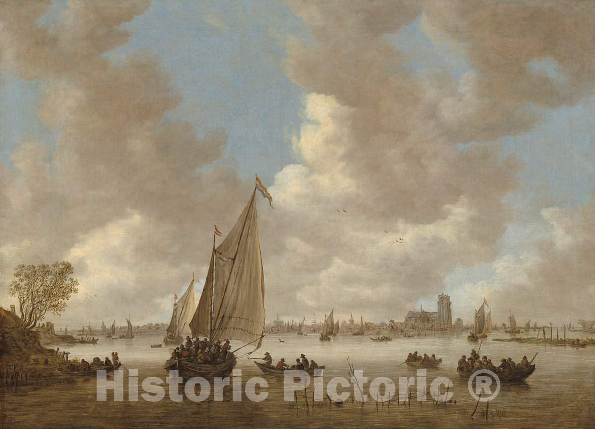 Art Print : Jan Van Goyen, View of Dordrecht from The North, 1650s - Vintage Wall Art