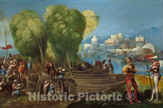 Art Print : Dosso Dossi, Aeneas and Achates on The Libyan Coast, c. 1520 - Vintage Wall Art