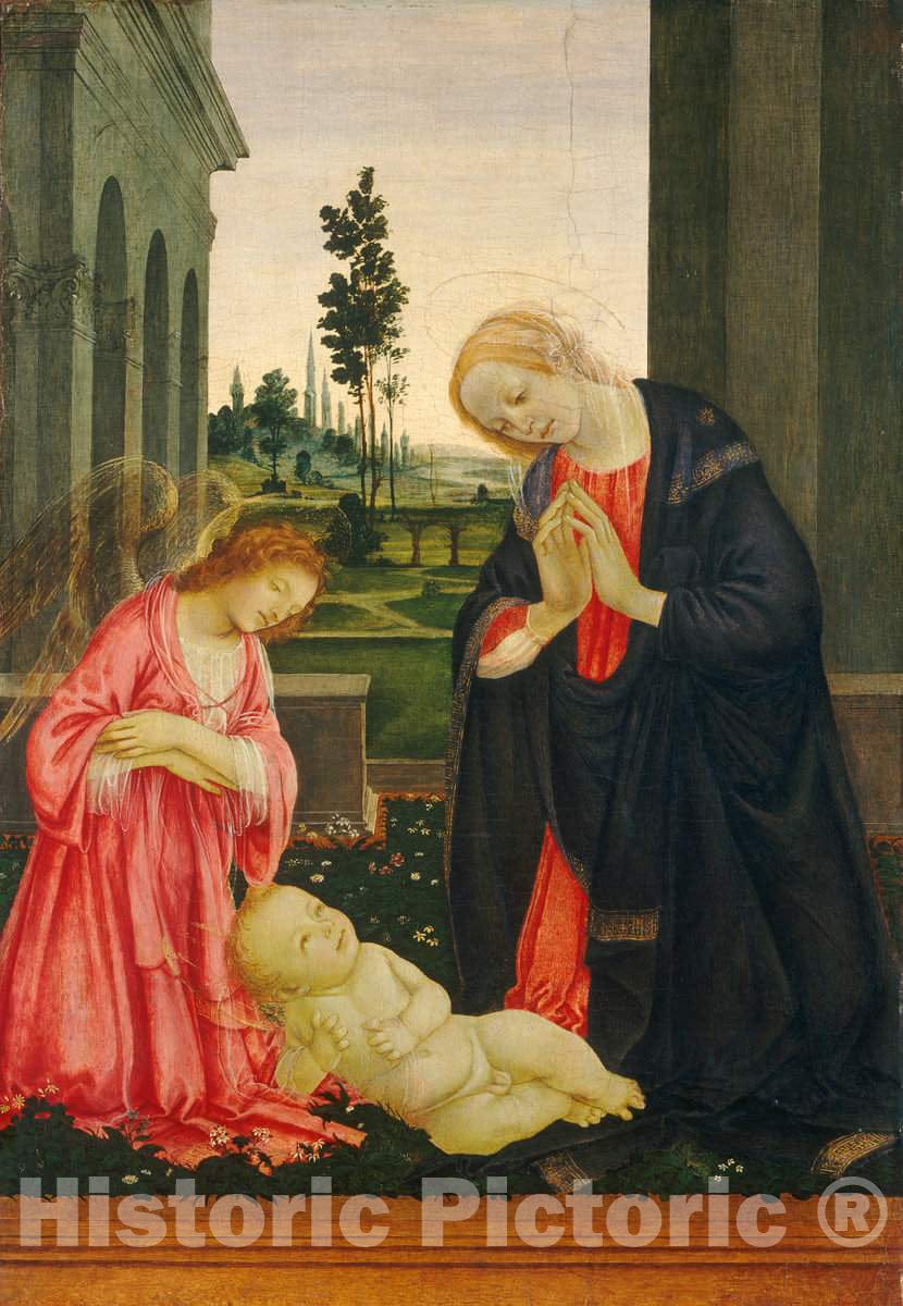 Art Print : Filippino Lippi, The Adoration of The Child, c.1478 - Vintage Wall Art