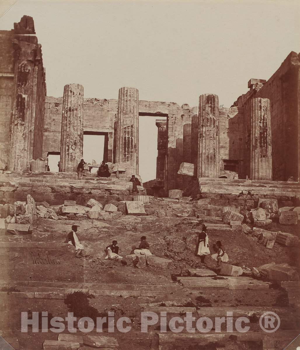 Art Print : James Robertson, The Propylae on The Acropolis, 1857 - Vintage Wall Art