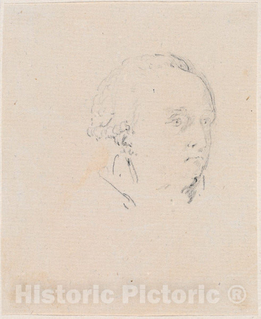 Art Print : Hubert Robert, Head of a Man, c.1760 - Vintage Wall Art