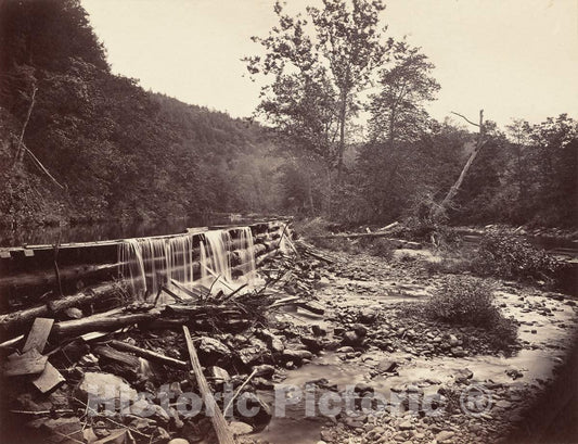 Art Print : John Moran, Broadheadâ€™s Creek, Delaware Water Gap, 1863 - Vintage Wall Art