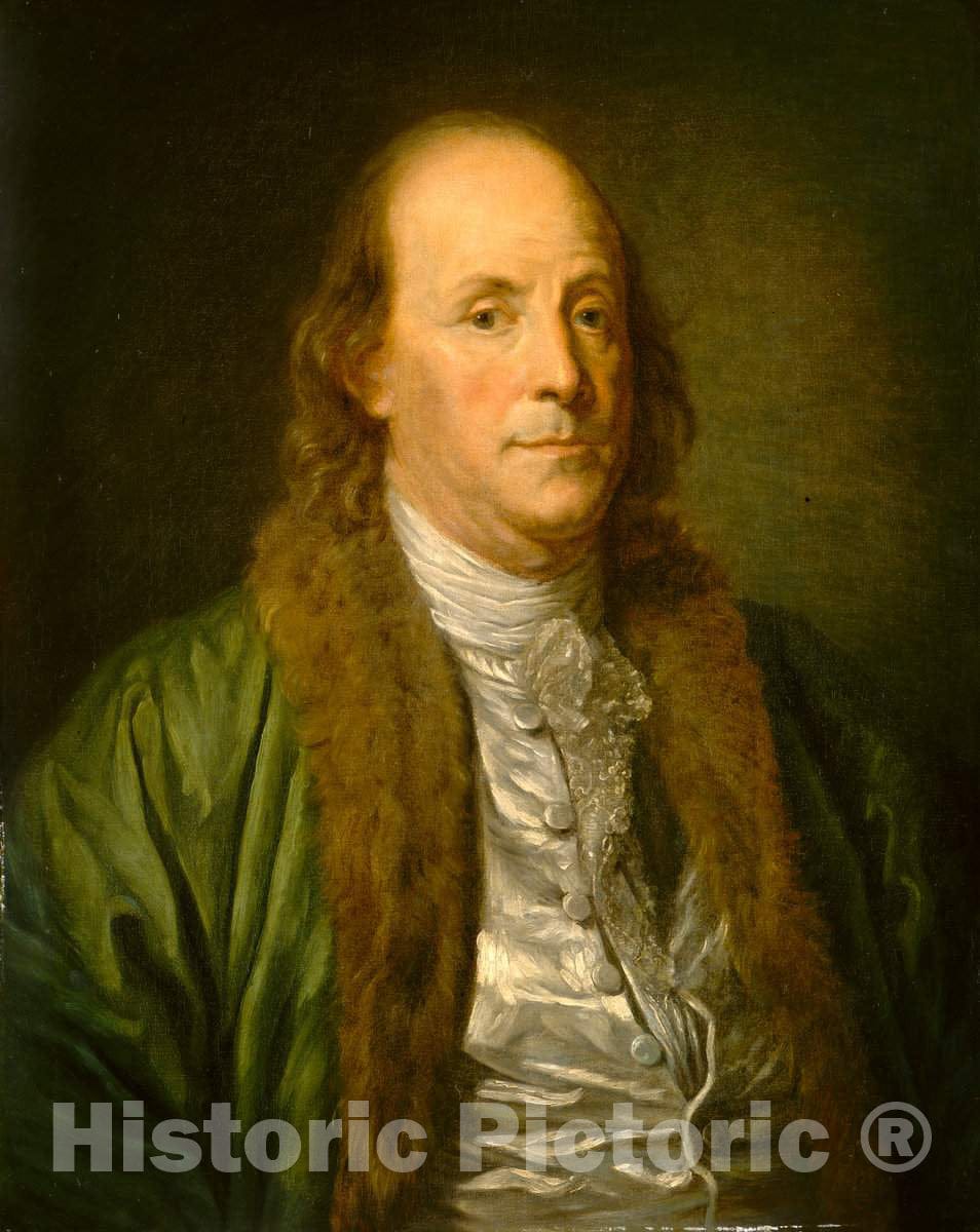 Art Print : Greuze, Benjamin Franklin, 19th Century - Vintage Wall Art