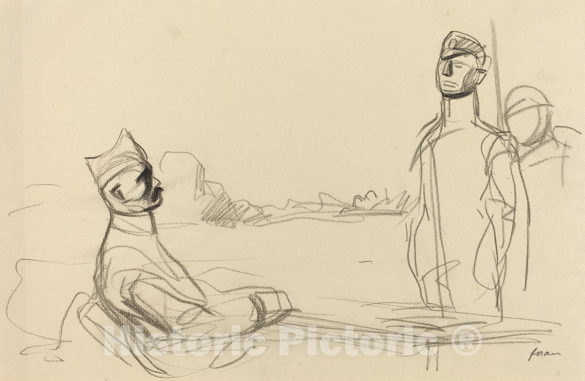 Art Print : Louis Forain, Toward Justice, c.1917 - Vintage Wall Art