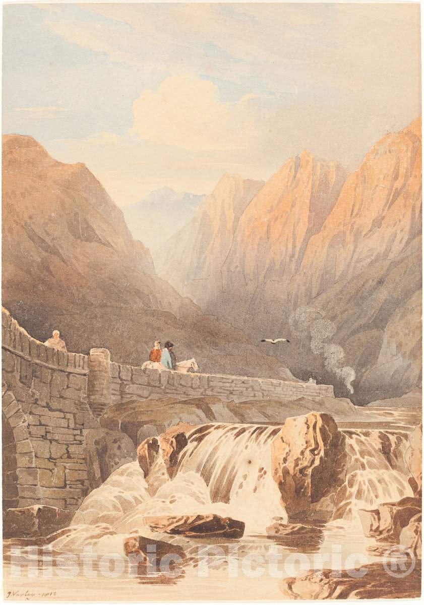 Art Print : John Varley, Pont Aberglaslyn, 1812 - Vintage Wall Art
