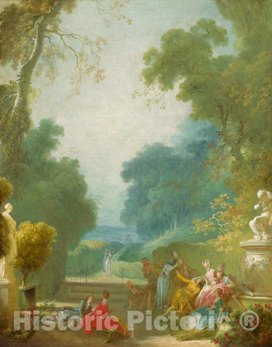 Art Print : Jean HonorÃ© Fragonard, A Game of Hot Cockles, c.1778 - Vintage Wall Art