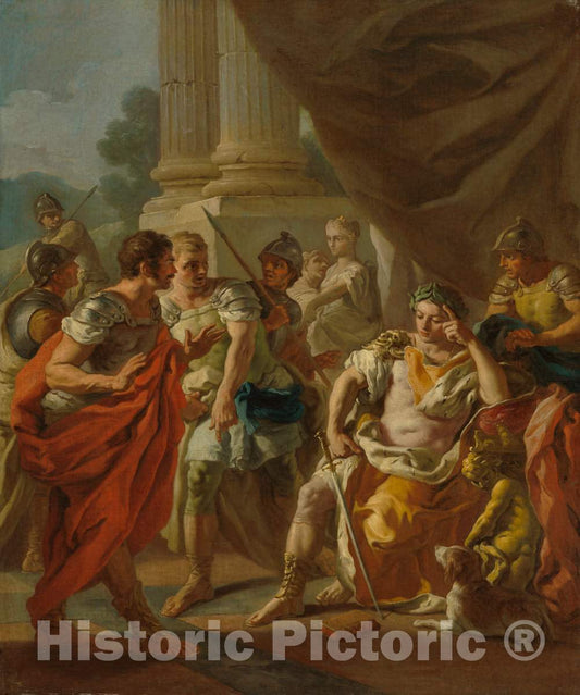 Art Print : Francesco de Mura, Alexander Condemning False Praise, 1760s - Vintage Wall Art