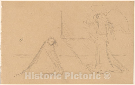 Art Print : Charles Sprague Pearce, Study of Figures, c.1894 - Vintage Wall Art