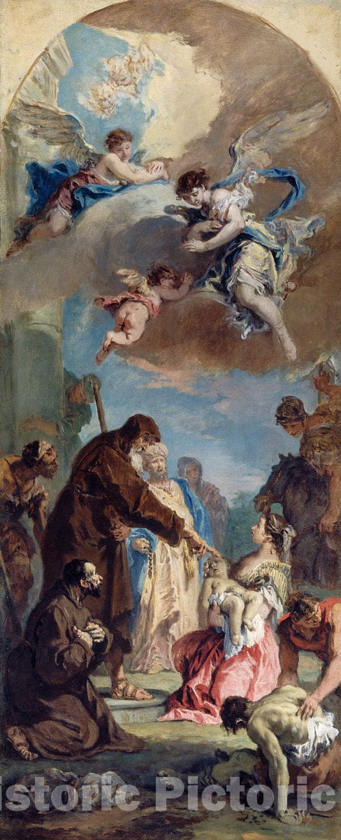 Art Print : Sebastiano Ricci, A Miracle of Saint Francis of Paola, 1733 - Vintage Wall Art