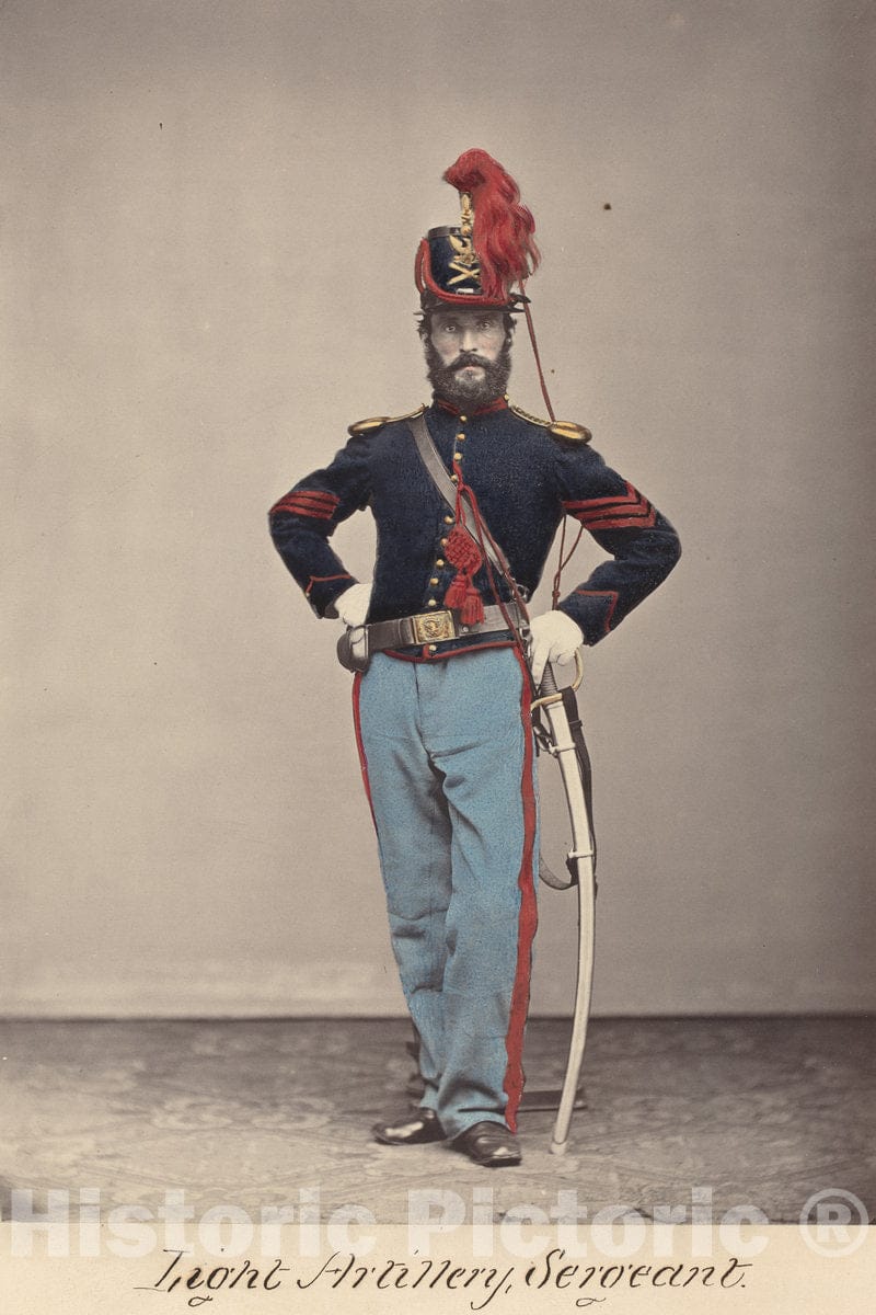 Art Print : O.H. Willard's Galleries, Light Artillery, Sergeant, 1866 - Vintage Wall Art