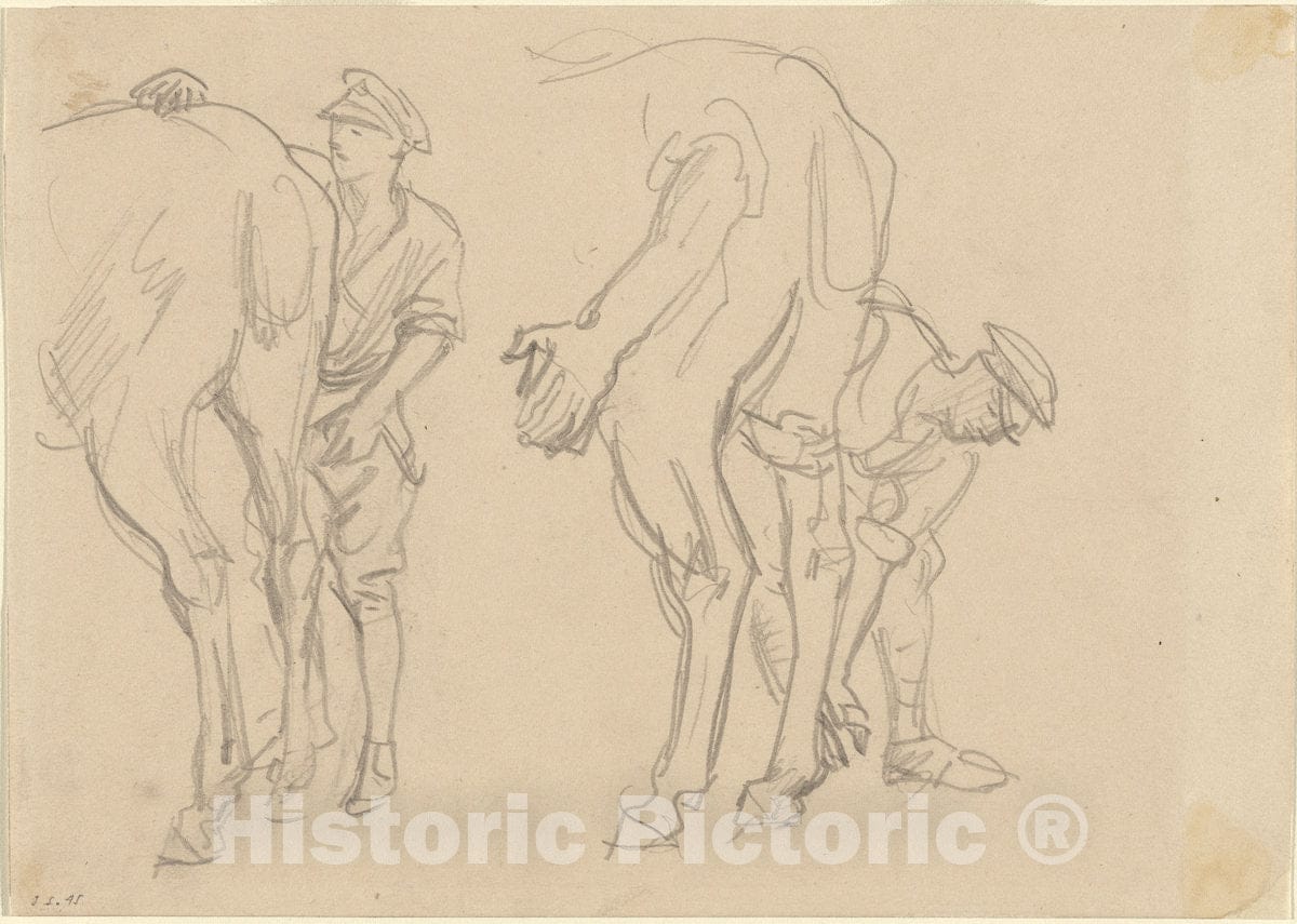 Art Print : John Singer Sargent, Studies for Scots Grey, 1918 - Vintage Wall Art