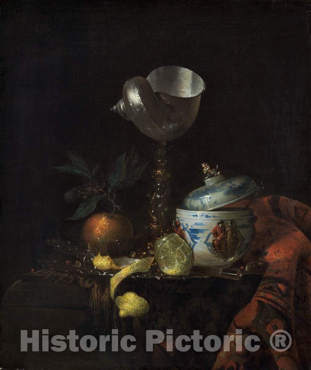 Art Print : Kalf, Still Life with Nautilus Cup, c.1668 - Vintage Wall Art