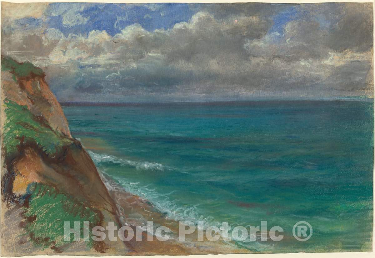 Art Print : Alexandre Desgoffe, View of The Sea, Normandy - Vintage Wall Art